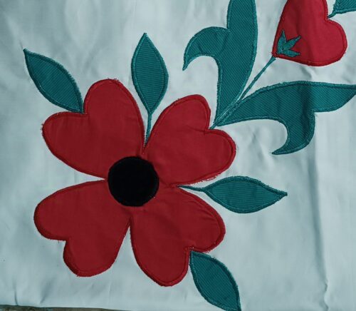 Bedsheet with Applique Embroidery - Center Flower - BS-APLEMB-C1O4-DN01 - Image 2