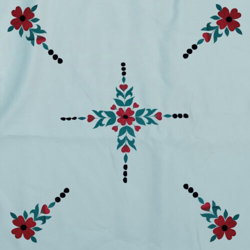 Bedsheet with Applique Embroidery - Center Flower - BS-APLEMB-C1O4-DN01