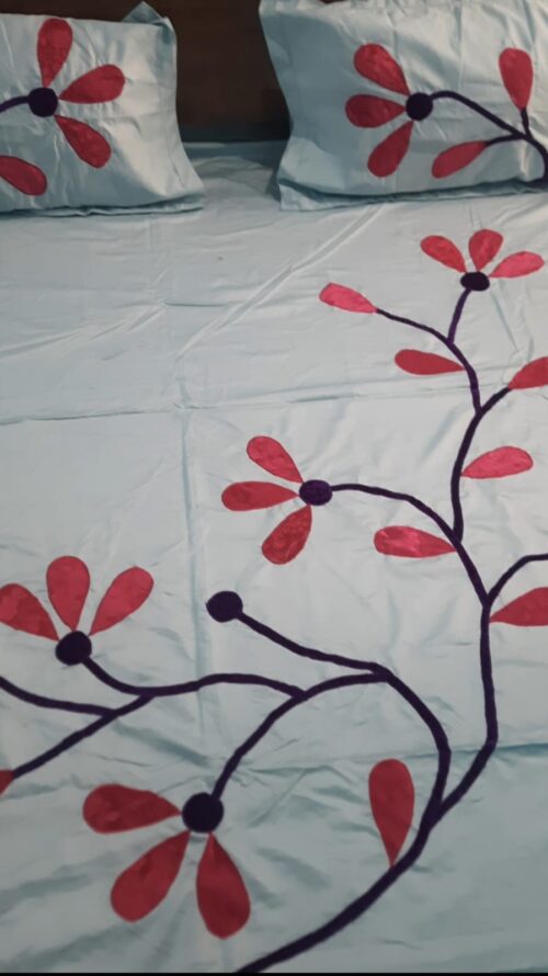 Bedsheet – Applique work – BS-APLEMB-C1O4-DN04