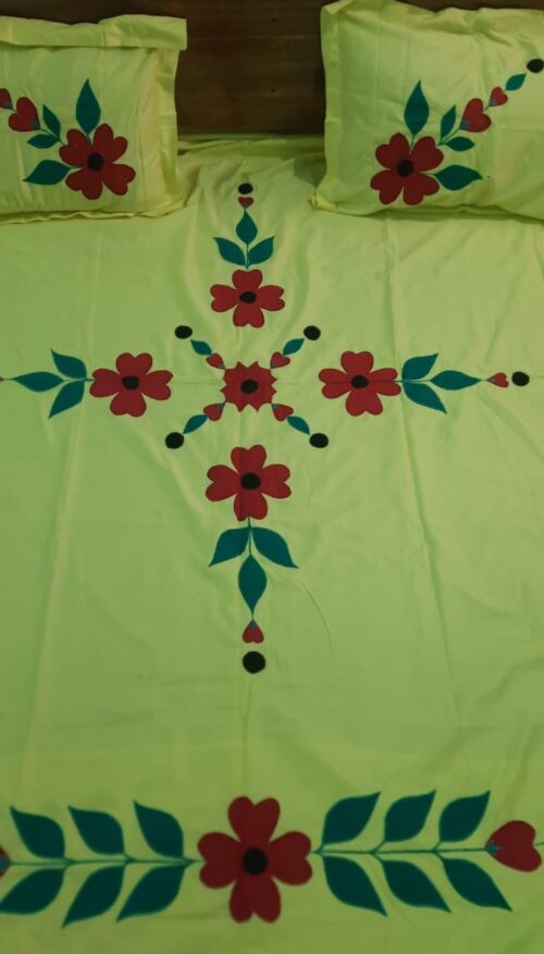 Bedsheet – Applique work – BS-APLEMB-C1O4-DN03