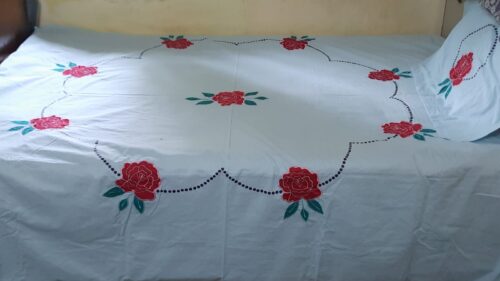 Bedsheet - Applique work - BS-APLEMB-C1O4-DN02